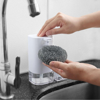 Ensemble de nettoyage de cuisine, distributeur de savon liquide, éponge et brosse de vaisselle, 3 en 1,