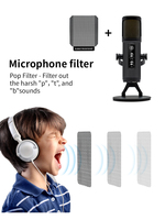 Kit de studio d'enregistrement filaire RGB ZX-776, microphone à condensateur complet pour studio de bureau, podcast, ordinateur, avec matériaux en métal et en plastique