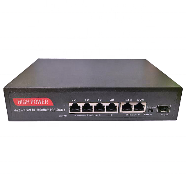 Best Gigabit 4 Ports PoE Switch 48V 10/100/1000M +2 Port GE Combo+ SFP Port