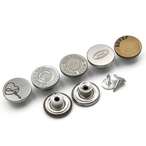 Vintage Metal Snap <b>Buttons</b> Round Embossed Logo Nickel-Free Denim Jeans Fashion Homme Style - Product Image 6