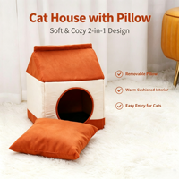 Lit pour chat et chien moderne, écologique, carré, motif dessin animé, toutes saisons, mignon, respirant, pour extérieur et intérieur, motif uni, lavable en machine