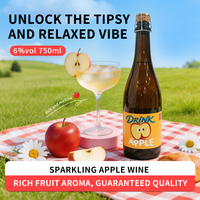 Vin pétillant à la pomme 6% vol. de marque personnalisée 750ml - Vin fortifié à la pomme pétillant avec arôme naturel de pomme