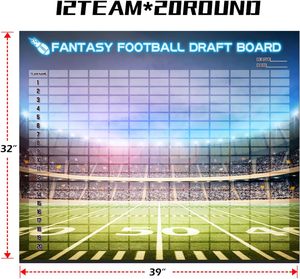 Kit Tabellone Draft Fantasy Football <span class=keywords><strong>Stagione</strong></span> 2026-2027 - Stampa a Gravure su Carta Patinata - Product Image 3