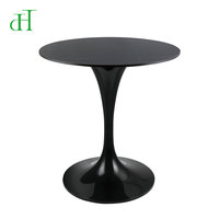 Table de salle à manger ronde pneumatique moderne avec piétement métallique robuste réglable, table de bistrot pour hôtel et restaurant