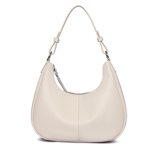 Sac à main Hobo en cuir véritable pour femme, sac à bandoulière avec fermeture éclair, grande capacité, sac de voyage quotidien - Product Image 1