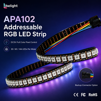 Tira de LED Direccionable APA102 SK9822 RGB SMD5050 DC5V 30 LEDs por Metro con Datos de Reloj de 4 Pines para Iluminación Inteligente del Hogar