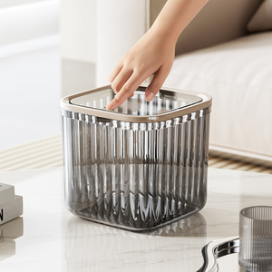 Desktop Trash Can Rectangular With Lid Mini Wastebasket For Home Office Desk Use - Product Image 2