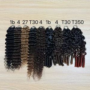 Extensioni per <span class=keywords><strong>capelli</strong></span> ricci in piuma, all'uncinetto, con nodi invisibili, per trecce, <span class=keywords><strong>capelli</strong></span> umani ricci birmani, stile Boho - Product Image 2