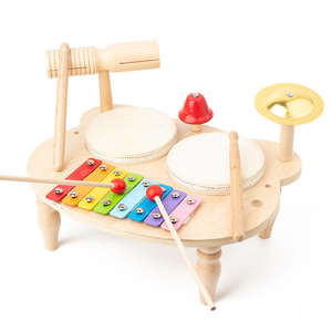 Kit d'instruments de <span class=keywords><strong>musique</strong></span> en bois Montessori 7 en 1 ensemble de batterie pour enfants et jouets éducatifs Xylophone pour tout-petit bébé garçon et fille - Product Image 6