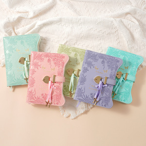 Recién llegado Cuaderno compacto Kawaii bloqueable-Heart/Star Lock | Ideal para diario y tomar notas B6 PU Bloc de notas - Product Image 3