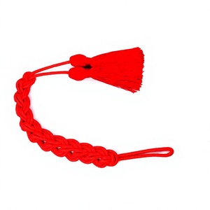QUICK WAY INDUSTRIES Cordon d'épaule et aiguillettes personnalisés en soie et polyester pour uniforme de cérémonie - Confortables, couleur rouge unie, avec logo - Product Image 6