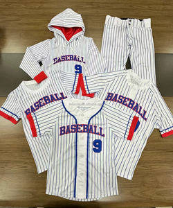 Maillot de baseball personnalisé avec drapeau américain, impression par sublimation, boutons intégraux, étoiles et rayures, uniforme de baseball pour hommes, jeunes et équipes - Product Image 5