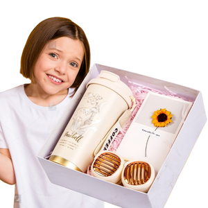 Kipas genggam kecil hadiah Logo kantong vakum termos Mug Hadiah Set dari kotak bunga dalam kotak hadiah untuk Hari Valentine - Product Image 1