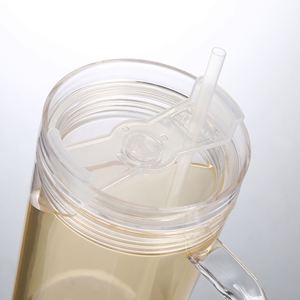 Nouveau style – Gobelet isotherme réutilisable de 40 oz en plastique transparent avec poignée et couvercle, idéal pour la bière, les paillettes et le verre transparent DIY - Product Image 4