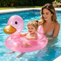 Bouée de natation gonflable transparente en PVC tendance en forme de canard pour enfants, vente en gros directe usine