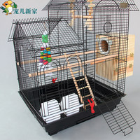 Volière de Luxe à Double Toit de Style Européen en Métal pour Perroquets, Grandes Volières d'Élevage pour Cockatiels, Perruches et Agapornis