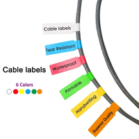 Étiquettes autocollantes A4 en vinyle coloré, imperméables et durables, 12 couleurs, type P, pour câbles réseau, inscriptibles, adhésives, pour bijoux