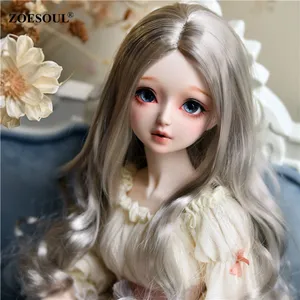 Zoesoul Aangepaste Stijl Pruik 1/3 1/4 1/6 Natuurlijke Lange Synthetische Haar Bjd Pruik Voor Bal-Jointed Pop Baby Meisjes Cadeau