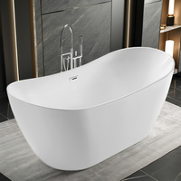 Grande baignoire ovale de luxe moderne de 1,8 m, baignoire autoportante en acrylique pour salle de bain