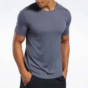 T Shirt all'ingrosso di migliore qualità Comfort Tennis palestra Sport su misura asciutto da uomo vendita calda maglia in bianco Casual tinta unita tinta unita