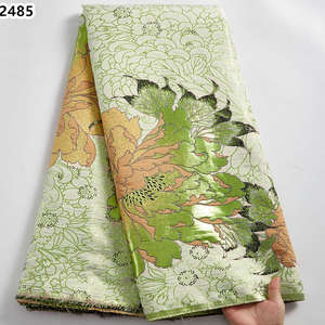 2485 Nouveauté Tissu de dentelle jacquard français en organza, tulle et maille, brocart doré africain nigérian pour la confection de robes de soirée - Product Image 6