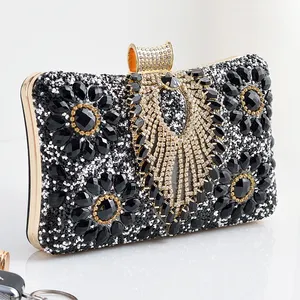 Gorgeous And Noble Evening Bag Exquisite Stylish Banquet Bag Shining Crystal Diamond Hand Bag