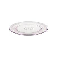 Assiettes de présentation rondes transparentes en plastique PC de 13,5 pouces, best-seller, avec un design élégant pour restaurants.