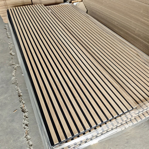 Panneau mural acoustique en MDF à lattes, vente en gros d'usine, panneau acoustique en polyester et bois pour la maison, le bureau, l'hôtel, le salon, le studio - Product Image 5