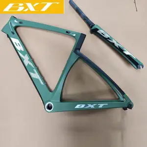 Juego de cuadro de bicicleta de carretera BXT, freno en V con montaje de Cable Di2, Cable oculto de carreras de ciclismo, freno de llanta Aero, marco de carbono 700C