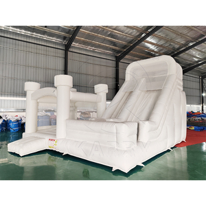 Brincolín Inflable Blanco, Castillo Inflable Comercial Blanco con Tobogán de Agua para Niños - Product Image 6