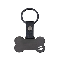 Porte-clés Ywyougang en forme de patte d'animal avec sangle en cuir, étiquette d'identification personnalisée pour animaux de compagnie, porte-clés en acier inoxydable pour chiens, cadeau pour les amoureux des animaux