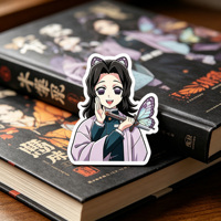 Pegatina Lenticular 3D con Movimiento de Anime y Dibujos Animados, Impermeable, con Material PET para Coche, Portátil, Refrigerador