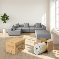 Modulares Konvertierbares Sofa-Set - Starke Schaumstoffunterstützung Rahmenloses Design. 6-Sitzer Luxuriöses Wohnzimmer- & Mall-Kompaktsofa
