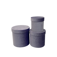 Boîtes d'emballage haut de gamme INUNION, boîtes cylindriques pour cadeaux, boîtes à chapeaux, ensemble de 3 boîtes rondes en velours pour fleuristes