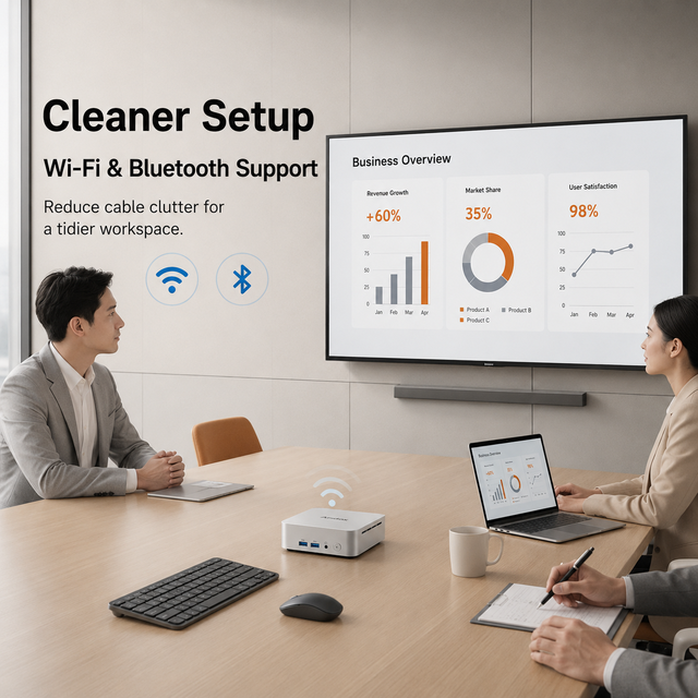 Amdox AMD Ryzen 5 3500U Mini PC Quad Core DDR4 SSD Mini Computer WiFi 6 BT 5.0 Windows 11 Dual  4K Business Desktop PC