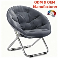 Chaise ronde pliante Moon Circle, cadre en métal de luxe léger, chaise confortable pour chambre à coucher, dortoirs, appartements et jardin, cour, utilisation en extérieur