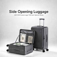 Ensemble de bagages à coque rigide en PC, fabrication directe usine OEM ODM, 20/24/28 pouces, valise à roulettes avec port de charge USB et serrure TSA