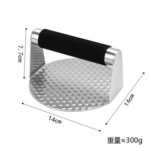 Prensa para hamburguesas Manual de acero inoxidable, mango resistente al calor, prensa para parrilla de hamburguesas aplastada de Metal para cocinar y barbacoa - Product Image 6