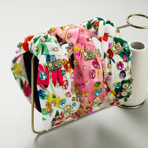 أزياء لون حجر الراين طباعة معقود عقال اللؤلؤ الشباب جميل العودة إلى المدرسة الموسم اكسسوارات الشعر الكلية - Product Image 1