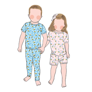 Conjunto de Pijamas de Bambú Ligeros y Frescos de Verano para Niños Little Glow Kid, de Alta Calidad, con Camiseta y Pantalones Cortos para Hermano y Hermana - Product Image 6