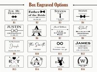 Gemelos con nombre personalizado en caja de madera, regalos de padrino de boda y regalo de despedida de soltero para papá para boda o compromiso