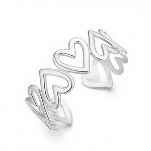 Amy Amy Heart Shape <b>Silver</b> Plated <b>Cuff</b> <b>Bracelet</b> For Women Fashion Jewelry B1142 - Product Image 4