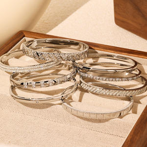 Gesper baja tahan karat kelas atas bebas noda PVD <span class=keywords><strong>18K</strong></span> gelang berlapis emas gelang Zircon untuk hadiah perhiasan sehari-hari wanita - Product Image 4