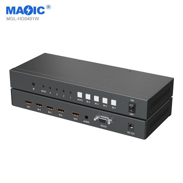 18Gbps 4k 30hz 4 in 1 Out 4 Port HDMI Seamless Switcher 4k HDMI Switch for Monitor HDTV