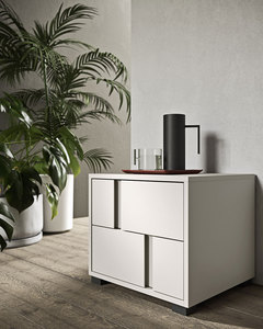 <span class=keywords><strong>Commode</strong></span> blanche moderne pour chambre à coucher, design haut avec 4 tiroirs, idéale pour salon et chambre. - Product Image 5