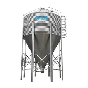 Silo de alimentación de buena calidad para granjas avícolas, Silo galvanizado para cría de pollos, sistema de alimentación