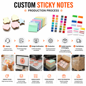 Blocs-notes adhésifs personnalisés, blocs-notes imprimés, blocs-notes adhésifs de différentes formes, couleurs et tailles pour le bureau, l'école, la promotion, les entreprises - Product Image 2