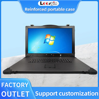 21.5 pouces usage industriel Portable ordinateur poste de travail Flip mi tour écran intégré clavier ATX facteur de forme serveur châssis