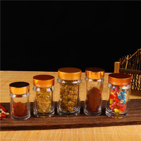 Pot d'emballage de poudre de safran de différentes tailles contenant de bouteille de capsule acrylique transparent