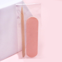 Lot de 2 mini-limes à ongles professionnelles roses et violettes, grain 180, en bois, avec bâtonnets en bois d'oranger, jetables pour manucure